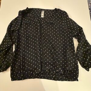 Torrid Black and White Polka Dot Blouse